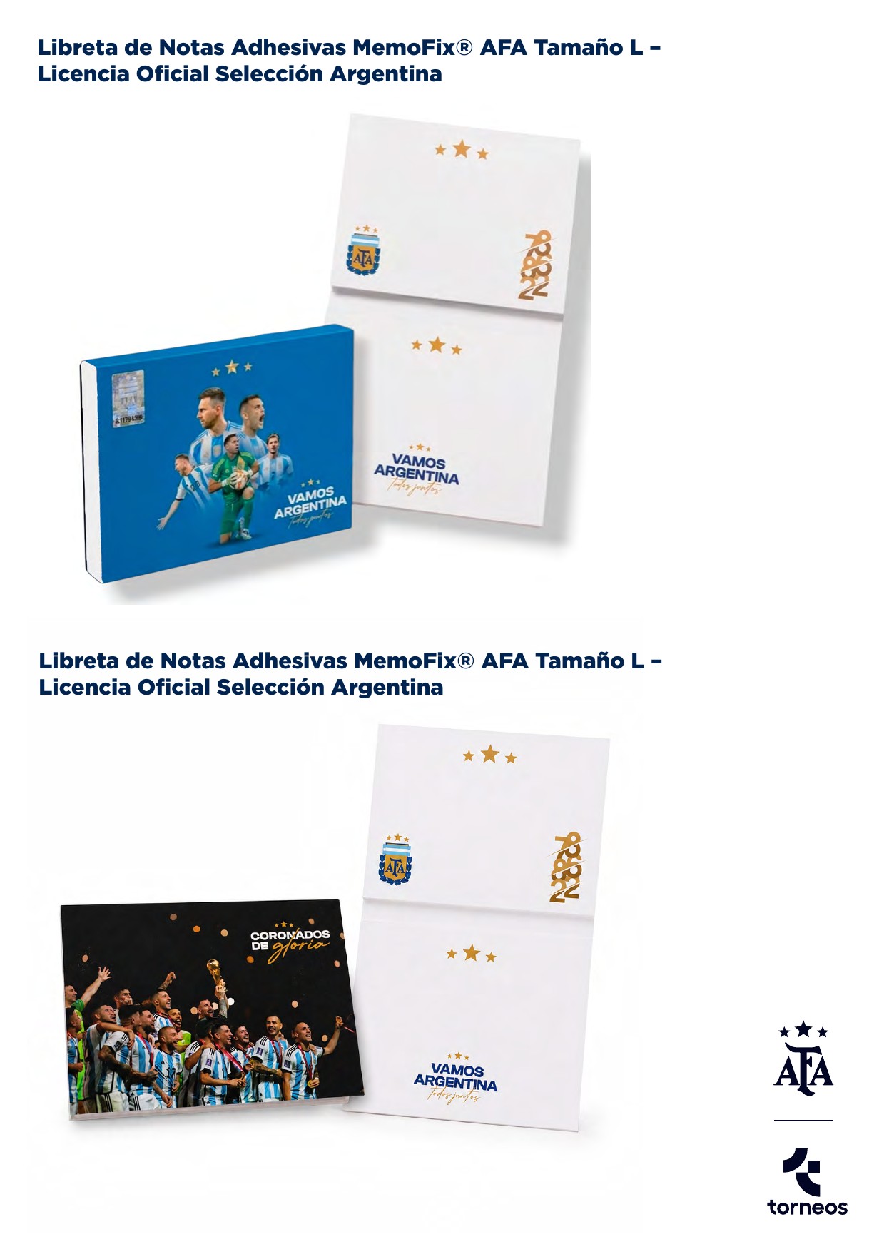 Libreta AFA con notas adhesivas