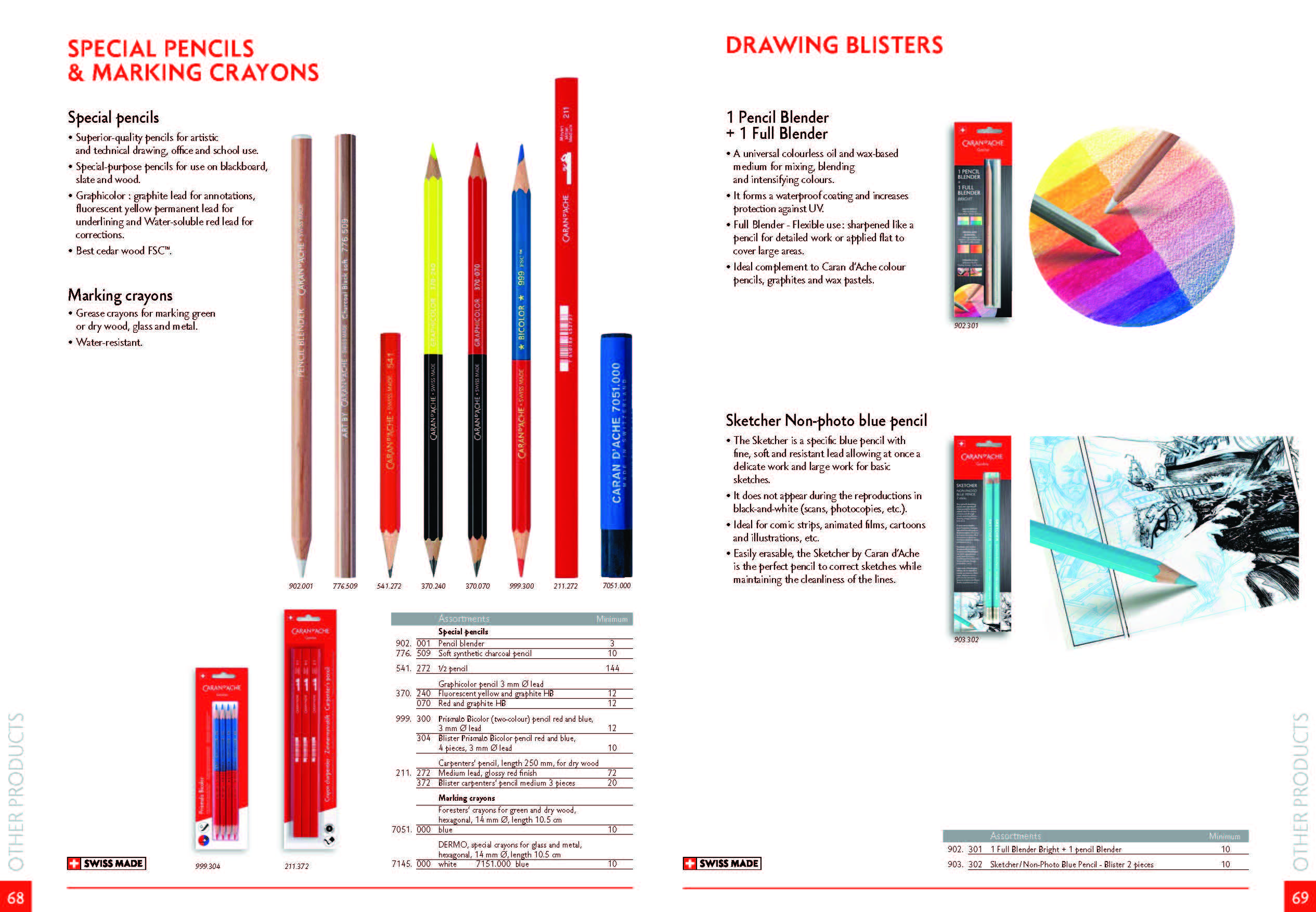 Special pencils & marking crayons